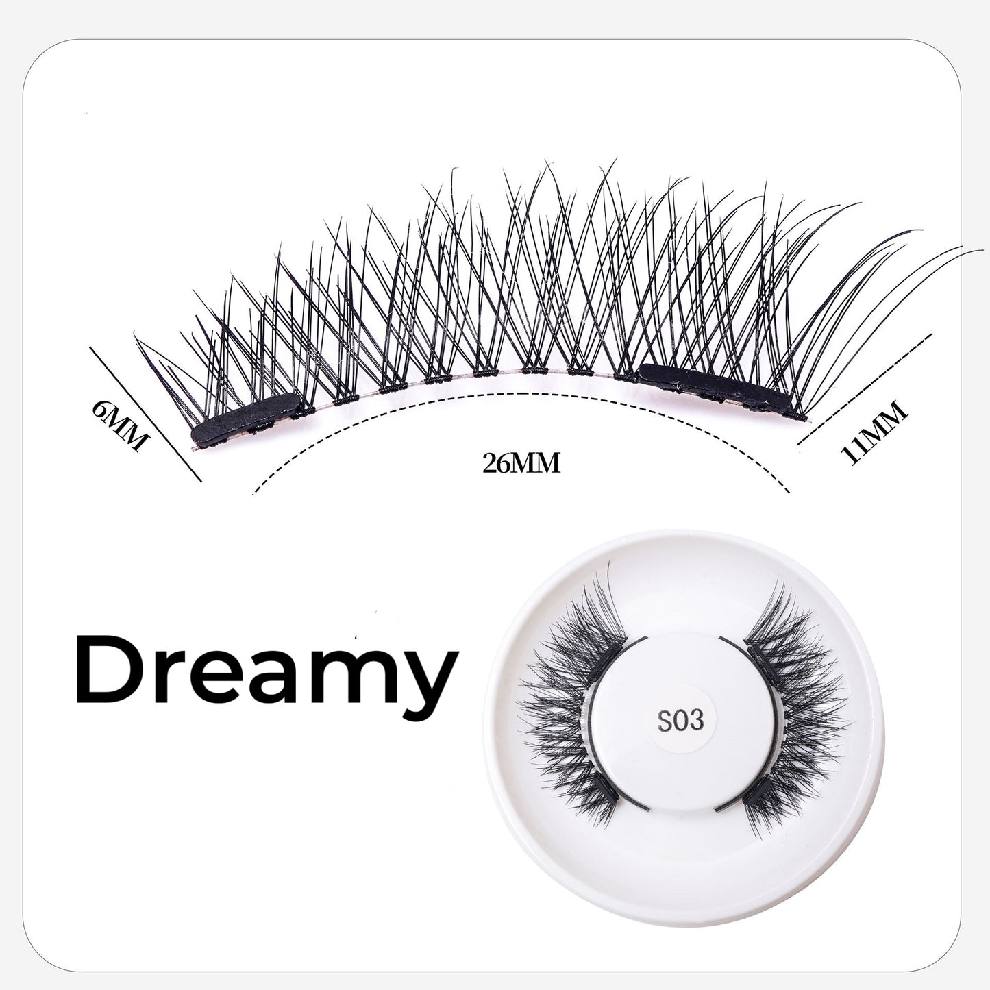Magnetic eyelashes with applicator