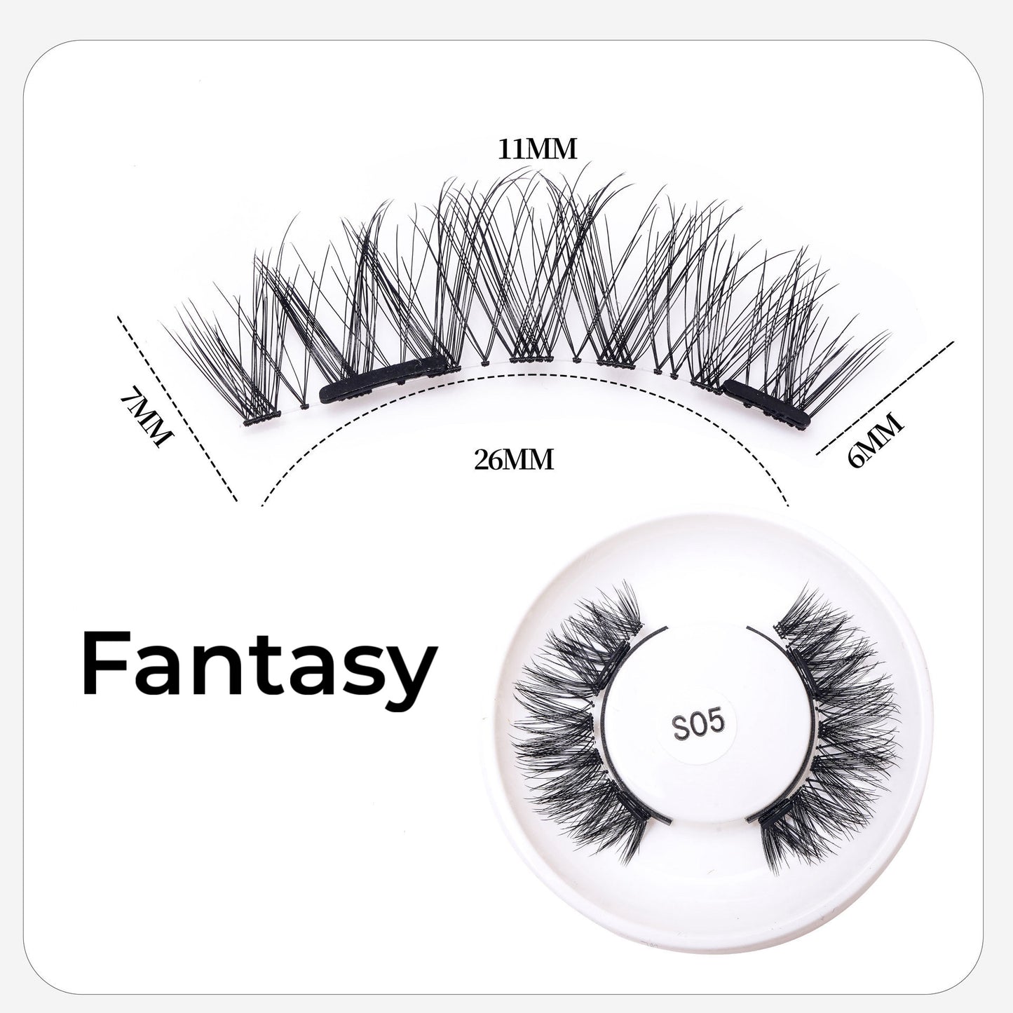 Magnetic eyelashes with applicator