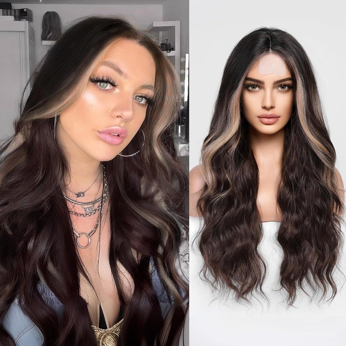 Wig (wavy long hair)